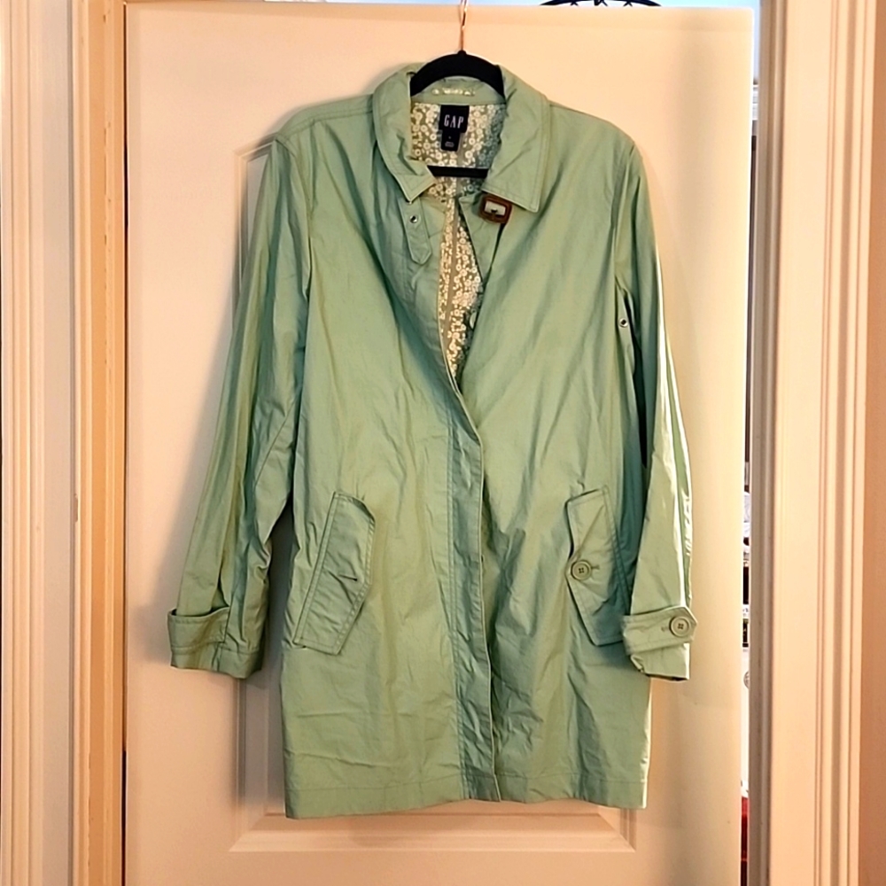 GAP Light Mint Green Trench Coat